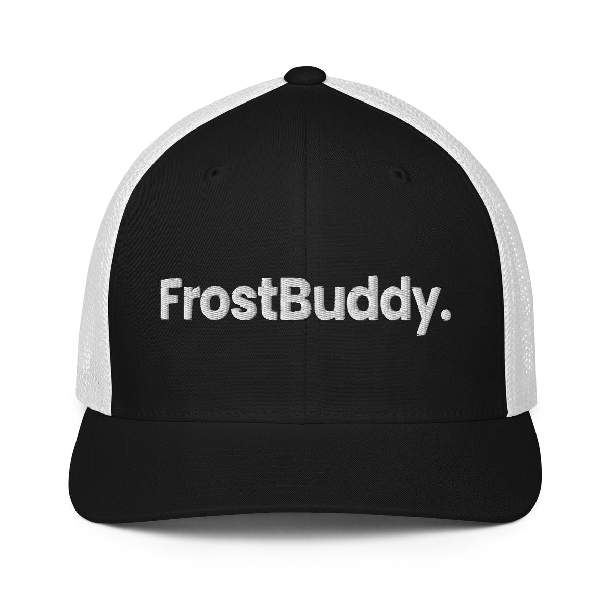 Frost Buddy Black/White Logo Closed-back Trucker Cap #color_black/white